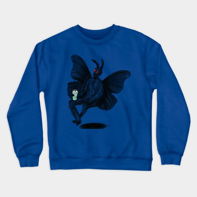 Mothman Loves Baha Blast Crewneck Sweatshirt by Animal Surrealism